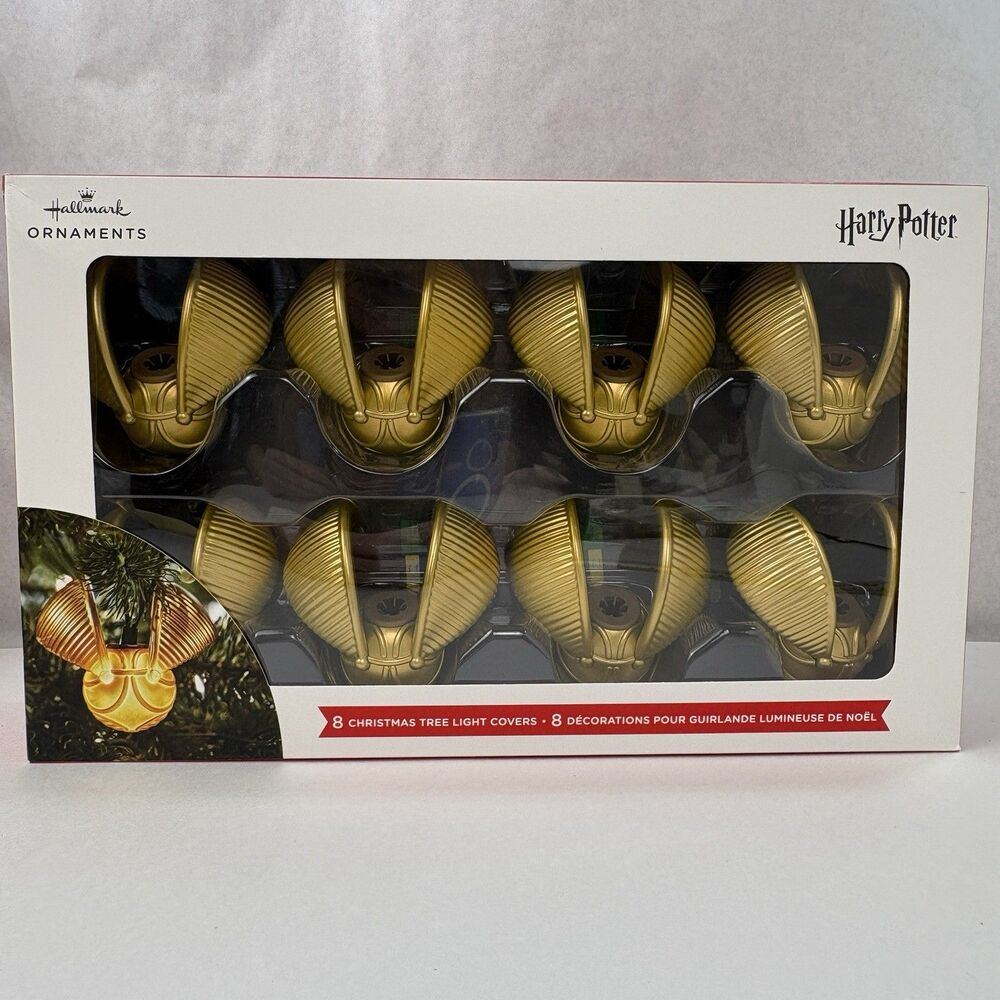 Hallmark Harry Potter Golden Snitch 8 Christmas Tree Light Covers NIB